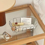 Minimalist Stainless Steel Storage Basket Desktop Hollow Miscellaneous Storage Basket Dressing Table Cosmetics Storage Rack
