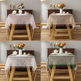1pc  Elegant Lace Tablecloth with Tassels,Rural Fresh Jacquard Lace Tablecloth  Perfect for Dining & Parties,Family Gatherings