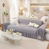 100% Cotton White Beige Sofa Cover Solid Color Washable Slipcovers for Living Room Outdoor Soft Non Slip Couch Covers for Sofas