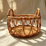 Vintage Rattan Basket Handmade Newborn Photography Props Bed Photo Backdrop For Infant Baby Studio Shooting Ornament Supplies