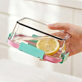 Multifunctional 800 ML Food Storage Box Reusable Leakproof Sealed Lunch Box with Fork Portable Food Storage Container Picnic Use