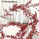 Artificial Red Berry Rattan Hanging Christmas Decoration Red Berry Decor For Home Fireplace Festivals Parties and Home Decor
