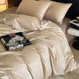 Nordic Bedding Sets Jacquard Plant Floral Cotton Soft 4PCS Bed Sheets Set With 2 Pillowcases Twin Double Queen King Size Bedding