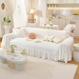 100% Cotton White Beige Sofa Cover Solid Color Washable Slipcovers for Living Room Outdoor Soft Non Slip Couch Covers for Sofas