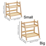 2 Layer Bamboo Countertop Storage Organizer,Multipurpose Bamboo Storage Shelf,Countertop Storage  for Kitchen,Office,Bedroom