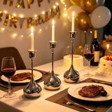 Silver Metal Candle Holder,Romantic Wedding Festival Dinner Table Candlelight,Hotel Living Room Home Decoration Candlestick