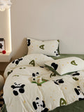 Ultra-Soft Warm Milk Velvet Bedding Set Cartoon Winter Faionable Tee-Piece Bedding Set Fine Texture Durable Active Printing
