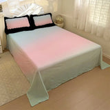 Floral Plant Pattern Bedding Doublesided Coral Fleece Duvet Cover 3 Pcs Set Keepwarm Machine Washable Skin Friendly Bed Sheets