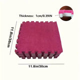 12Pcs Soft Plush Foam Floor Mat Interlocking Carpet Tile Non Slip Thick Play Mat for Living Room Bedroom Kids Room Home Decor