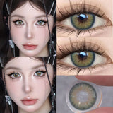 Green World 1 Pair New Product Color Contact Lenses Degrees Fashion Comfort Soft Nature Blue Grey Lenses