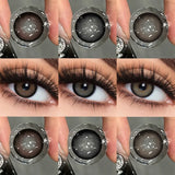 1 Pair Colored Contact Lenses Beautiful Pupil Color Circle Lens Green Iris Prescription Yearly Natural 0-8 Degrees  F