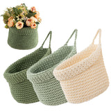 3pcs Kitchen Wall Mounted Storage Net Pocket Fruit Vegetable Wall-mounted Storage Bag Handmade Multifunctional Decoration Basket