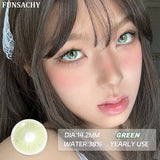 1pair Colorcon Contact Lenses Green Color Lens Natural Brown Eye Contacts Gray Pupils Beautiful Cosmetic Yearly Lenses