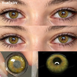 1 Pair Asian Series Colored Contact Lenses Natural Brown Pupils Eyes Contact lenses Green Soft Contacts 14.50mm