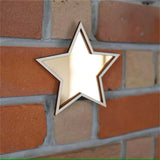 Nordic Style Wooden Golden Star Shatterproof Mirror for Living Room and Bedroom Decoration, Adhesive Star-Shaped Acrylic Mirror
