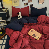 Solid Color Bedding Set Kids Adults Twin Full Queen Size Bed Flat Sheet Soft Duvet Cover Set Quilt Cover Pillowcases Bed Linen