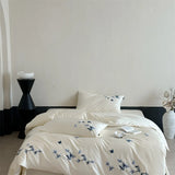 Flowers Towel Embroidery Bed Linens Egyptian Cotton Bedding Set Sheet Duvet Cover Pillowcase Underwear