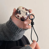 Gradient transparent animal graffiti TPU protection cover with keychain anti loss rope case for airpods 4 3 2 1 pro 2 soft cases