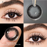 1pair Myopia Lenses Color Contact Lenses for Eyes with Diopters Prescription Lenses Yearly Brown Lens Blue Eye Contacts