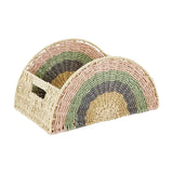 Rainbow Book Storage Basket Desktop Sundries Organizer Creative Stationery Storage Basket for Home Office Use Household Goods