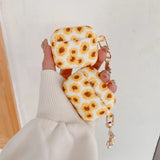 Flower Print Earphone Case For Apple AirPods 4 New Funda Silicone Cover For AirPods Pro 2 3 1 Matte Sunflower Soft Cases Coque