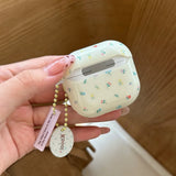 Cartoon Cute Color Flower Glossy Silicone Earphone Case for AirPods Pro 2 With Pendant for AirPods 4 3 2 1 Soft Cover Key ring