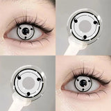 1 Pair White Halloween Cosplay Cat's Eyes Colorld Contact Lenses Anime Grey Contact Lenses Yellow Bloodthirsty Pupils