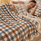 Super Soft Japanese Milk Velvet Blanket Thick Leisure Blanket for Home Office Nap Warm Naked Sleeping Bed Sheet for All Seasons