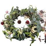 20 Inch Artificial Green Eucalyptus Leaf Wreath Spring Summer Wreath for Window Home Porch Farmhouse Patio Garden Decor Gifts