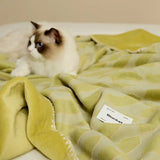 Nordic Simple Jacquard Sheep Fleece Blanket Luxury Autumn Winter Office Bedroom Nap Blanket Shawl Cushion for Single Double Size