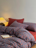 Retro Floral Cotton Duvet Cover Double Layer Plain Weave Pure Cotton Home Bedding All Seasons  Color Fabric Quali