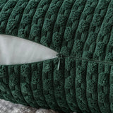 Dark Green Throw Pillow Covers 16x16 Inch Decorative Couch Cushion Cover Soft Corduroy Boho Home Decor for Bed Sofa Living Room