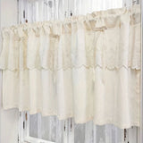 French Romantic Cream Geometric Semi Sheer Cafe with Curtain Beige Crochet For Bows Kitchen Cabinet Doors Bohemian Home Decor