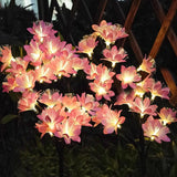1/2 PCS 15 LED Camellia Flower Outdoor Solar Lights Outdoor Waterproof Fairy Atmosphere Night Light Solar Powered Suitable