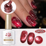10ml Super Shining Reflective Cat Magnetic Gel Ultra Shine Glitter Red Silver Soak Off UV LED Gel Nail Art Varnish