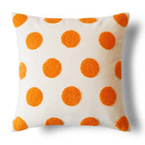 Orange Pillowcase Love Embroidered Pillow Round Spot Pillow 45x45 for Home Sofa Embroidered Cushions Covers Warm Color