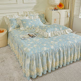 2pcs 100%Cotton Thickened Pillowcase Quilted Pillow Cover 48x74cm PillowCover Cushion Covers Bed Printed Pillowsham with Lace