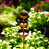 Rusty garden rainwater collector decoration outdoor three cup integrated rainwater container ground plug
