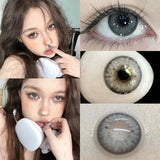 1Pair New Natural Eye Color Contact Lenses with Prescription Grey Lens Myopia Degree Soft Beautiful Pupil Fast Shipping