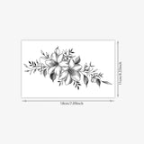 Natural Vine Floral Tattoo Sticker Black Gray Realistic Gradient Waterproof Long Lasting Temporary Tattoo for Women Shoulder