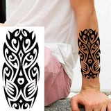 1 Sheet Compass Family Temporary Tattoos For Women Men Adults Flower Tribal Maori Totem Tattoo Sleeve Waterproof Temp Stickers