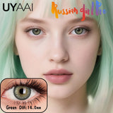 Highlight Pattern Contact Lenses - Subtle Mixed Blood Look, Must-Have for Date Makeup, Brown/Blue/Grey/Green
