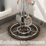 Upgraded kitchen rotary spatula rack bolded storage stable and enlarged storage rack with water tray