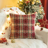 Christmas Plaid Cushion Cover Cotton Decorative Pillows for Sofa Bed Living Classic Green Red Throw Pillow Cover Home Decor Gift