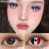 Independence Day Colored Contact Lenses 2Pcs 6 Months Use National Day & Sports  Fan Party Cosplay Eye Makeup Contacts
