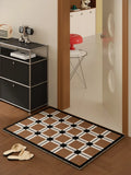 Heavy Duty Wire Loop Doormat Minimalist Plaid Entrance Rug Anti-Slip Dust Trapping Floor Mat for Home, Entryway, and Hallway