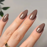 24Pcs False Nails Press on Nail Solid Color Bright Face Spicy Girl Style Almond Acrylic Nails Wearable Cool Simple Red Fake Nail