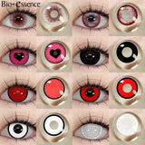 1 Pair Hallowee Contact Lenses for Eyes Cosplay Lenses Anime Lenses Anime Accessories  Lenses Black Lenses Pink Lens