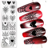 Halloween Nail Art Stamping Plate Drawing Template Butterfly Heart Wave Line Image Stencil Mold Nail Printing Tools