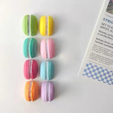 8Pcs Mini Macaron Food Refrigerator Stickers Cartoon Magnets Decorate Message Photos Home Decor Magnets Cute Magnets